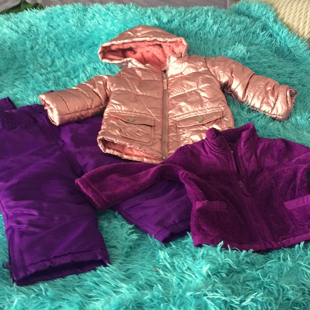 EUC❤️Puffer jacket & snow pants& fleece jacket